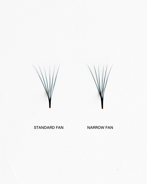 A VOL-X standard pre-made fan versus a VOL-X narrow pre-made fan.