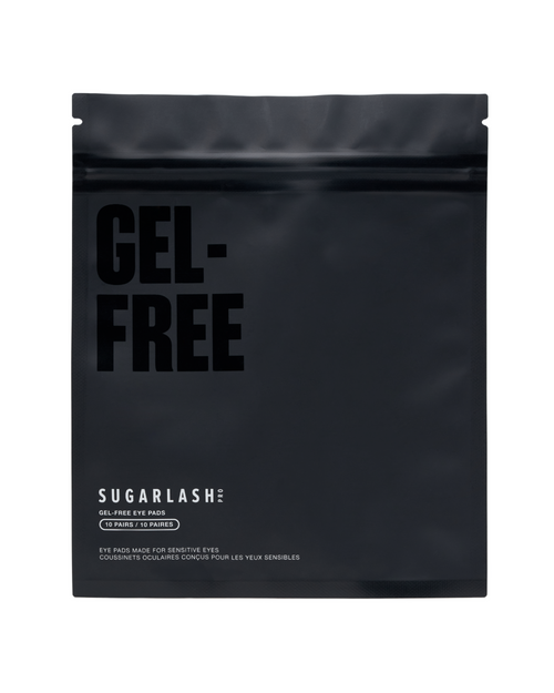 A Gel Free Eye Pads black resealable bag for eyelash extensions.