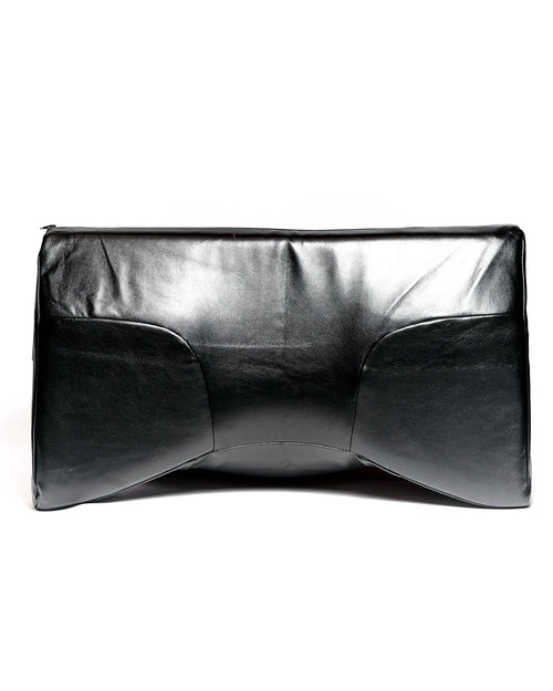 Ergonomic Lash Pillow with a Faux Leather Cover.