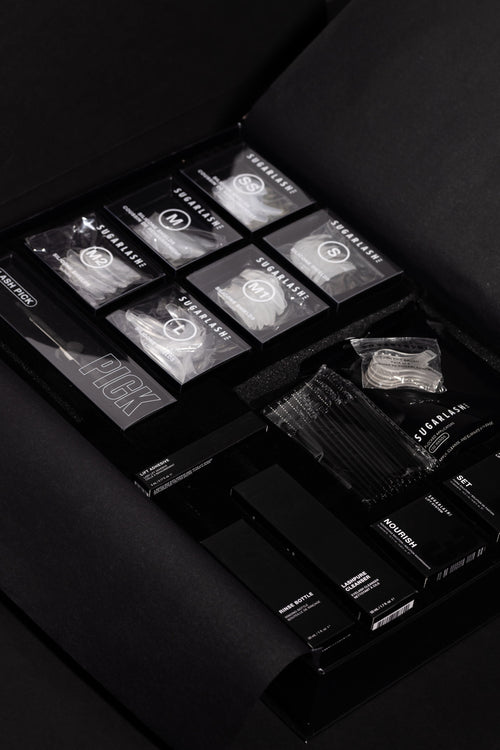 Products shown inside of Lash Lift Kit box.