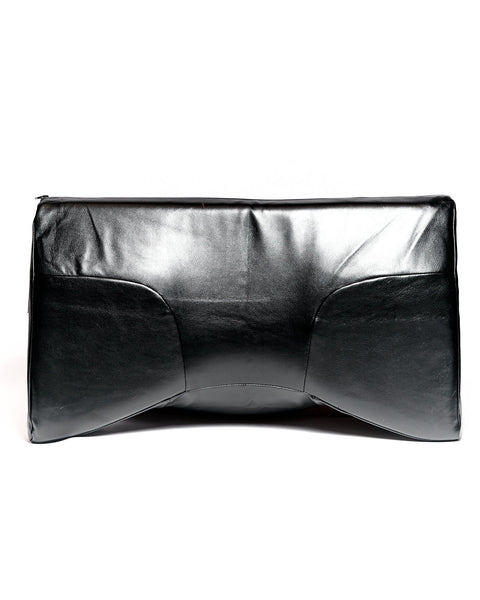 Black faux hotsell leather pillow